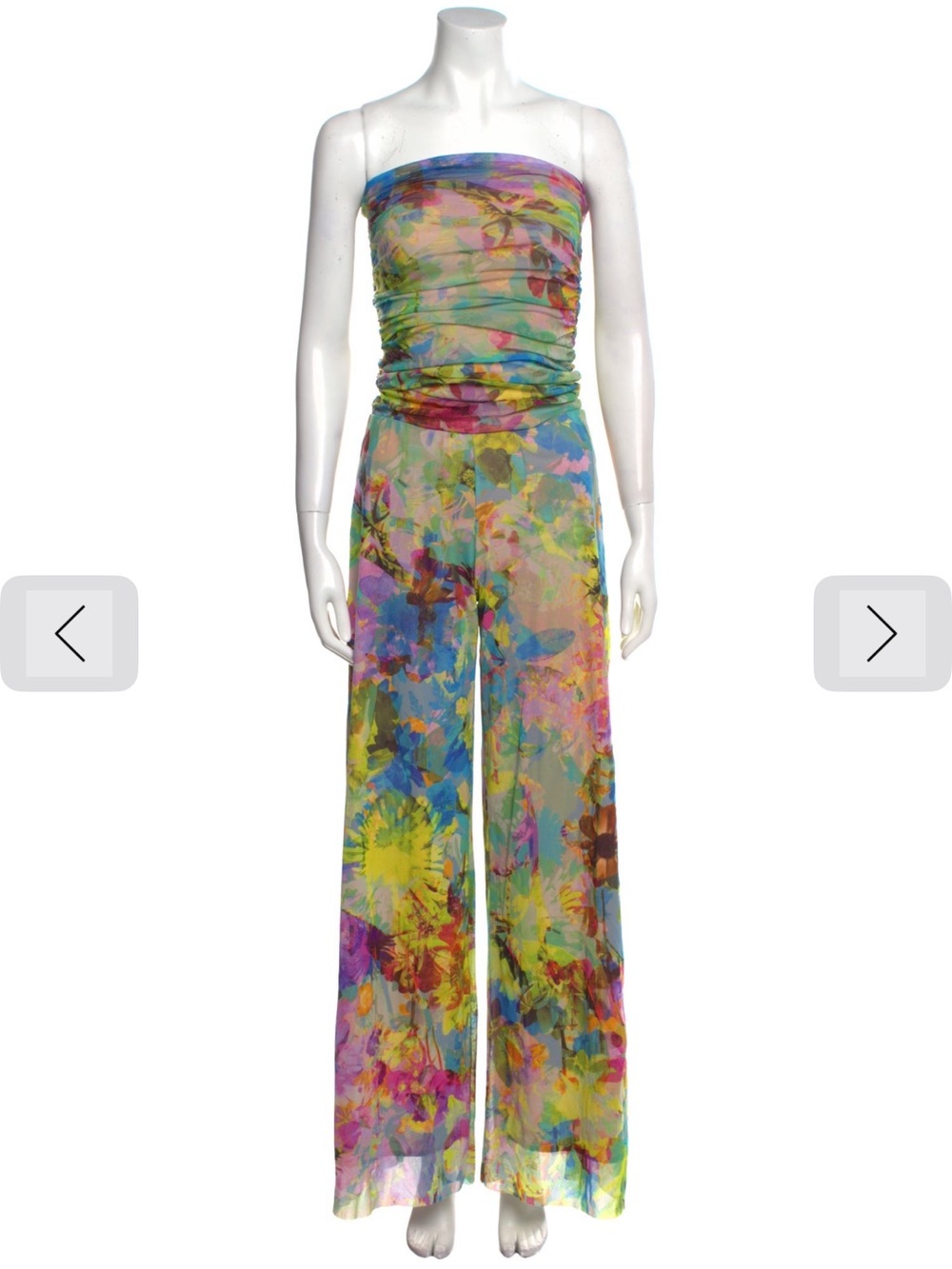 Fuzzi Printed Strapless Jumpsuit Sz XL